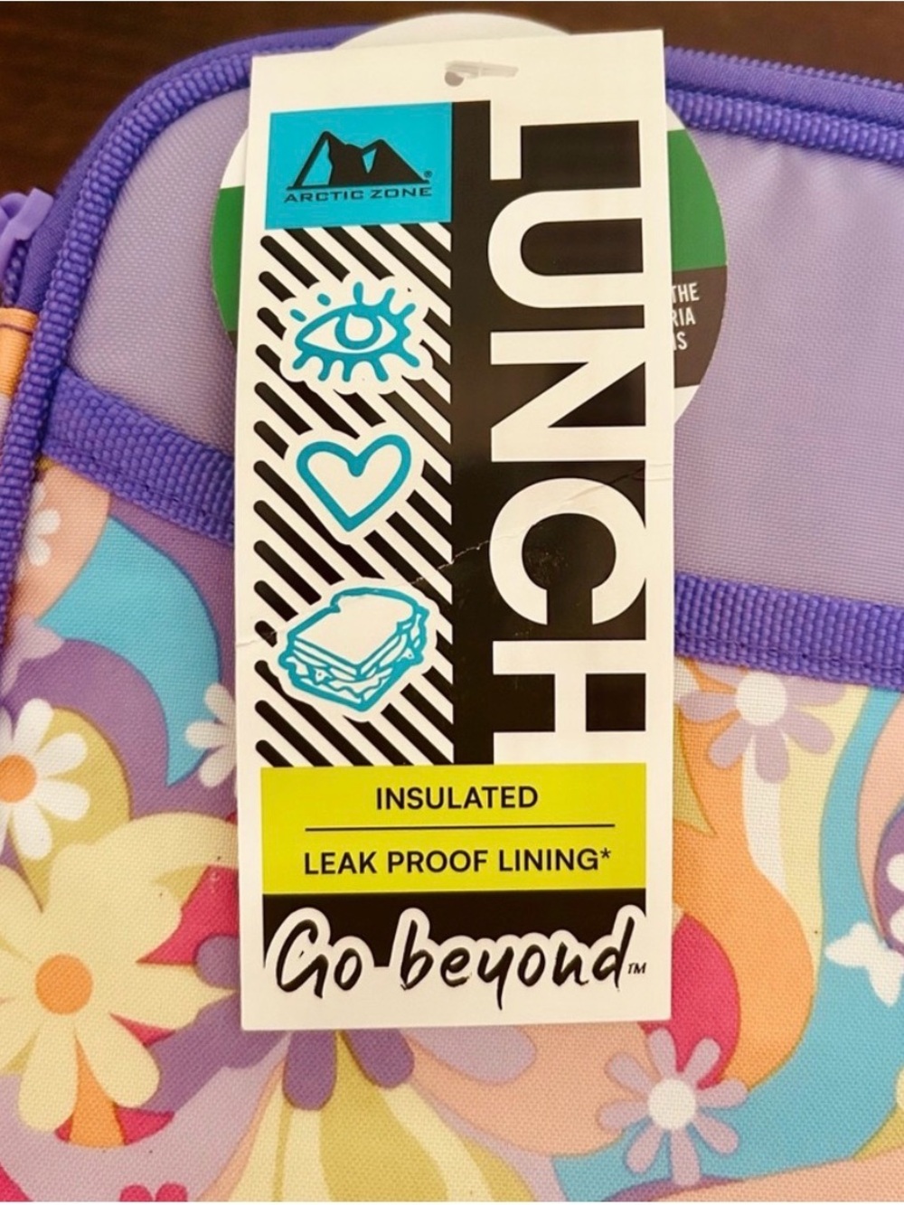 Arctic Zone Lunch Box Set Purple Floral Insulated w Bottle & Container NWT - Picture 3 of 10